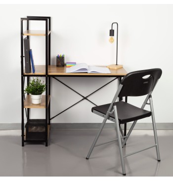 Max Home : bureau avec étagère en bois et acier, 120 x 64... 2