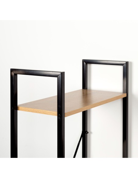 Max Home : bureau avec étagère en bois et acier, 120 x 64 x 120 cm