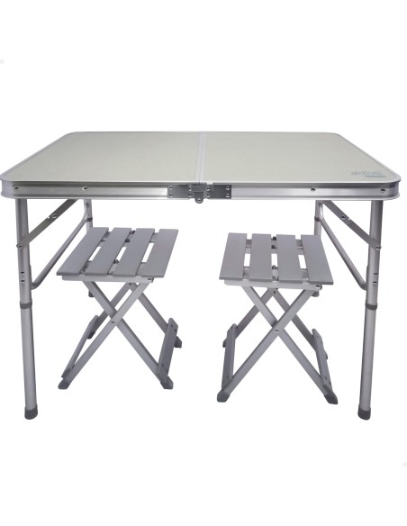 Table de camping pliante avec 2 tabourets