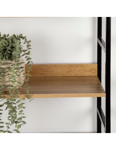 Max Home Étagère en bois et acier, 4 tablettes, 60 x 28 x 126 cm