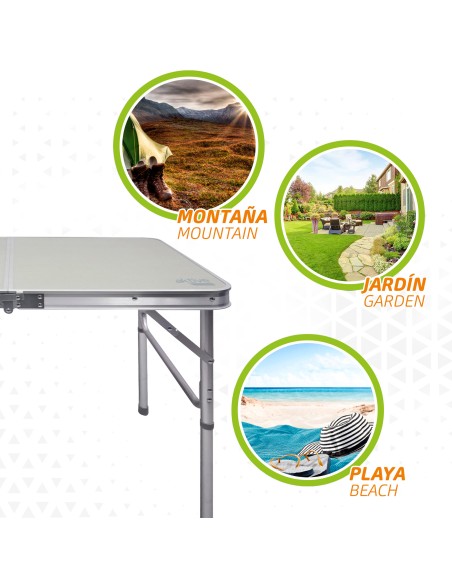 Table de camping pliante avec 2 tabourets