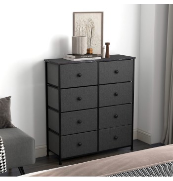 Max Home Commode noire effet marbre, 8 tiroirs en tissu,... 2