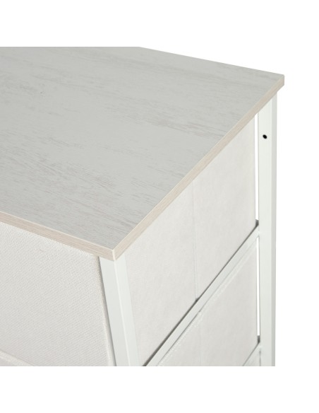 Commode blanche Max Home à 9 tiroirs en tissu, 100 x 30 x 100 cm