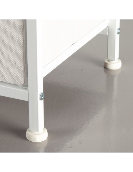 Commode blanche Max Home à 9 tiroirs en tissu, 100 x 30 x 100 cm