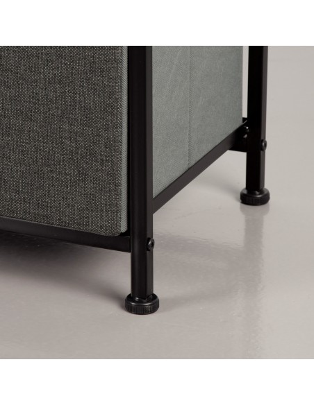 Max Home : Commode noire effet marbre, 9 tiroirs en tissu, 100 x 30 x 100 cm