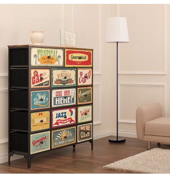 Max Home : Commode vintage à 14 tiroirs en tissu, style... 2