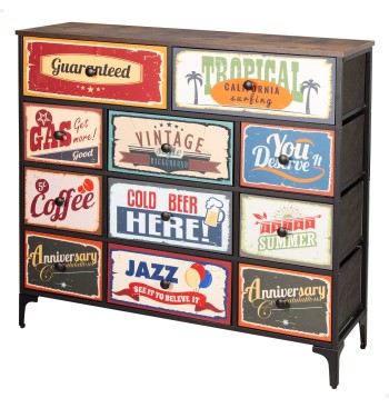 Max Home : Commode vintage à 11 tiroirs en tissu, style...