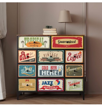 Max Home : Commode vintage à 11 tiroirs en tissu, style... 2