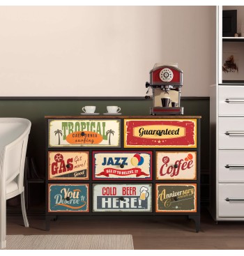 Max Home : Commode vintage à 8 tiroirs en tissu, style... 2