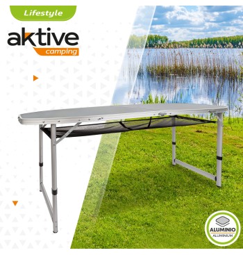 Table pliante pour camping réglable en hauteur avec filet 2