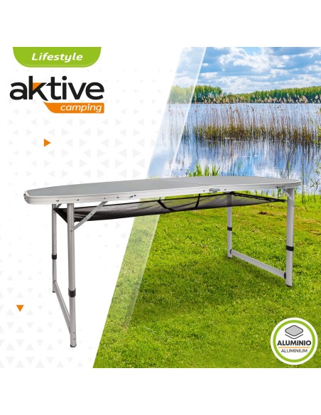Table pliante pour camping réglable en hauteur avec filet