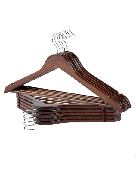 Max Home Pack : 10 cintres en bois de couleur marron