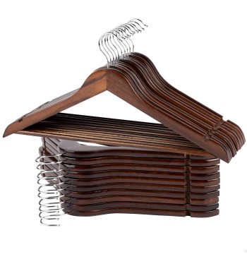 Max Home Pack : 20 cintres en bois de couleur marron