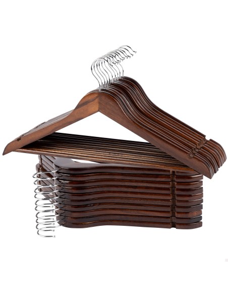 Max Home Pack : 20 cintres en bois de couleur marron