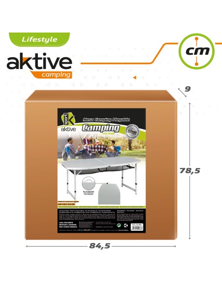 Table pliante pour camping réglable en hauteur avec filet