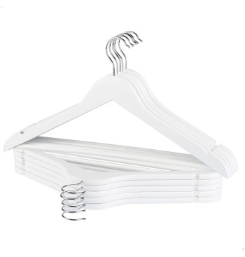 Max Home Pack : 10 cintres en bois blancs