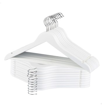 Max Home Pack : 20 cintres en bois de couleur blanche