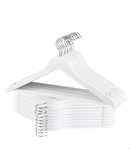 Max Home Pack : 20 cintres en bois de couleur blanche