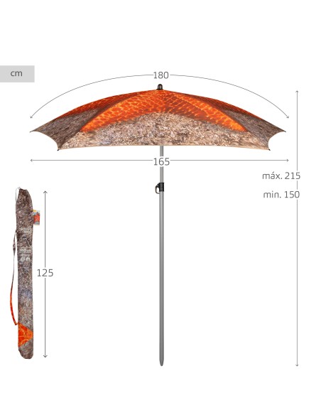 Parapluie de plage à 5 baleines 180 cm étoile de mer