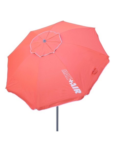Parapluie de plage coupe-vent 8 cannes 200 cm corail