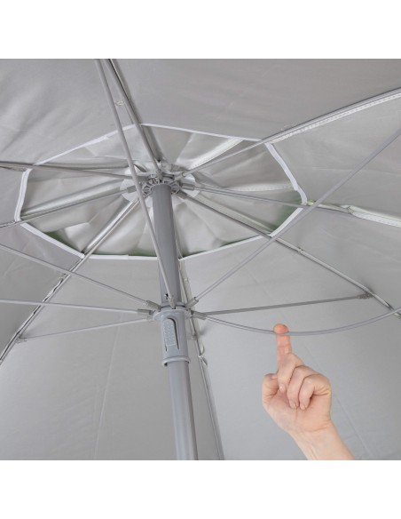 Parapluie de plage coupe-vent 8 cannes 200 cm corail
