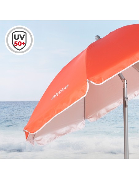 Parapluie de plage 8 tiges 180 cm corail