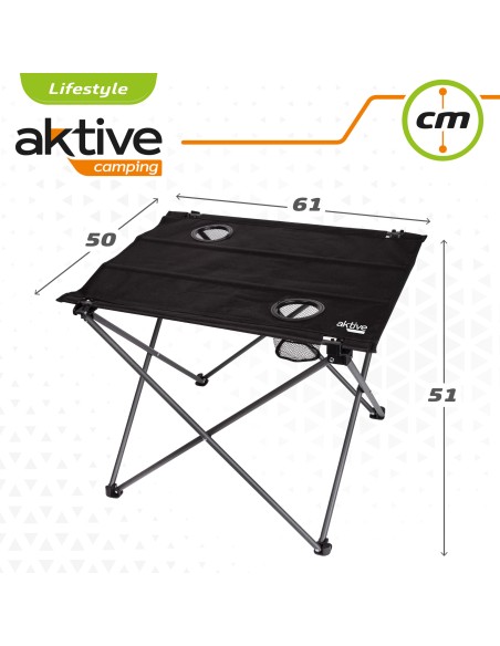 Table pliante en textile pour le camping