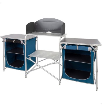 Mobilier de cuisine de camping pliant avec brise-vent + 2...