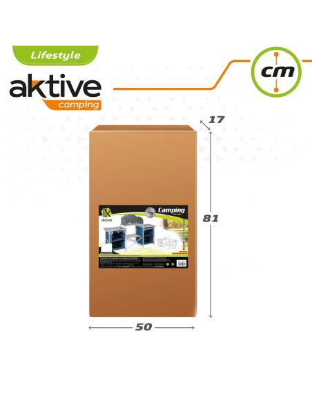 Mobilier de cuisine de camping pliant avec brise-vent + 2 compartiments