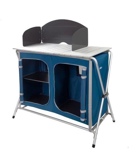 Mueble plegable cocina camping con paravientos