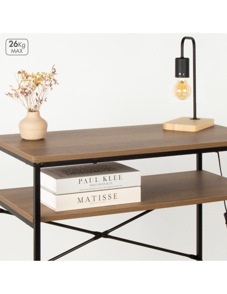 Max Home : bureau compact en bois et acier, 77 x 40 x 75 cm