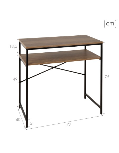 Max Home : bureau compact en bois et acier, 77 x 40 x 75 cm