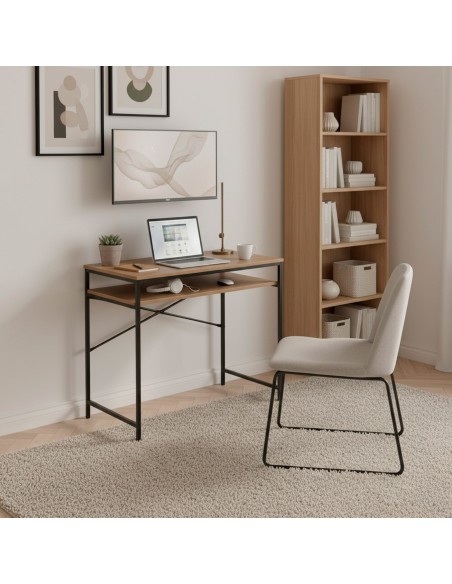 Max Home : bureau compact en bois et acier, 77 x 40 x 75 cm
