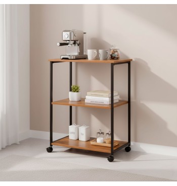 Max Home Étagère en bois à roulettes, 3 tablettes, 48 x... 2