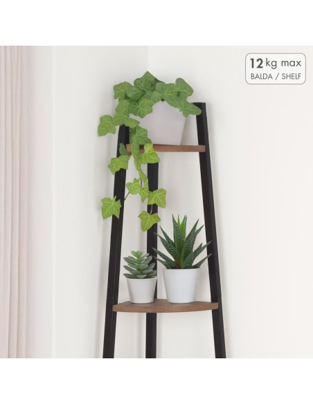 Max Home Étagère fixe en bois en forme d'escalier d'angle, 4 tablettes, 30 x 30 x 135 cm