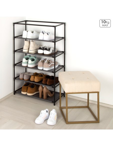 Max Home : armoire à chaussures en tissu, 5 étagères, 60 x 30 x 90 cm, avec poches latérales
