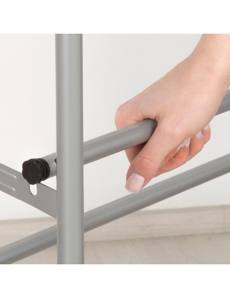 Max Home Étagère à chaussures métallique à 4 niveaux  62-112 x 22 x 67 cm avec barres extensibles
