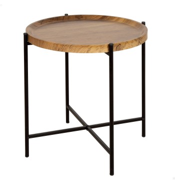 Table d'appoint ronde en bois Max Home D41x40 cm