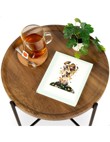 Table d'appoint ronde en bois Max Home D41x40 cm