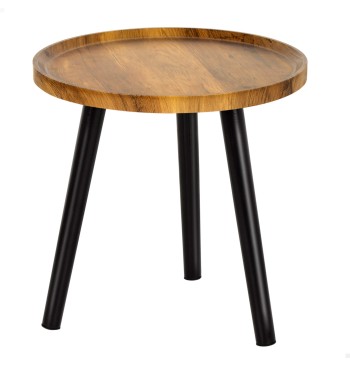 Max Home : table d'appoint ronde en bois, 38 x 37 cm