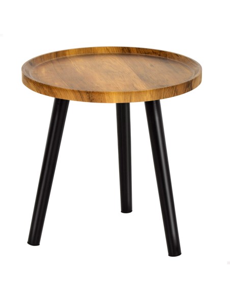 Max Home : table d'appoint ronde en bois, 38 x 37 cm