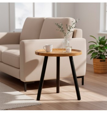 Max Home : table d'appoint ronde en bois, 38 x 37 cm 2