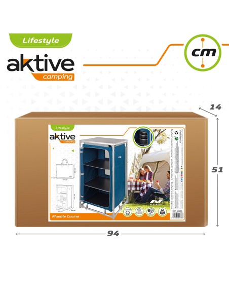 Mueble plegable cocina camping con paravientos