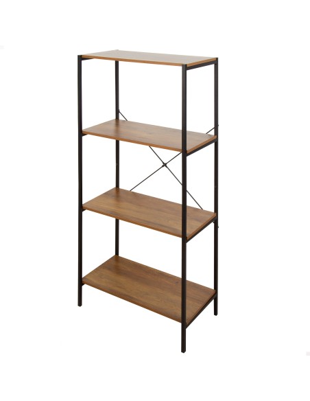 Max Home : étagère fixe en bois à ressorts, 4 tablettes, 60 x 30 x 120 cm