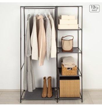Max Home Armoire en tissu, 4 étagères, 1 tringle, 105 x... 2