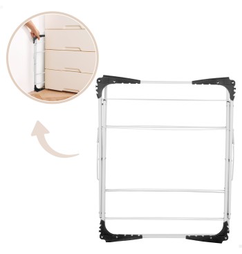 Étoie-linge pliable Max Home à 3 hauteurs, 61 x 44 x 138... 2