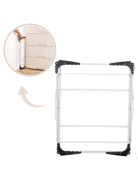 Étoie-linge pliable Max Home à 3 hauteurs, 61 x 44 x 138 cm, avec barre amovible