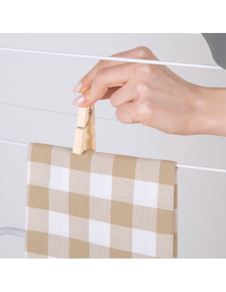 Étoie-linge pliable Max Home à 3 hauteurs, 61 x 44 x 138 cm, avec barre amovible