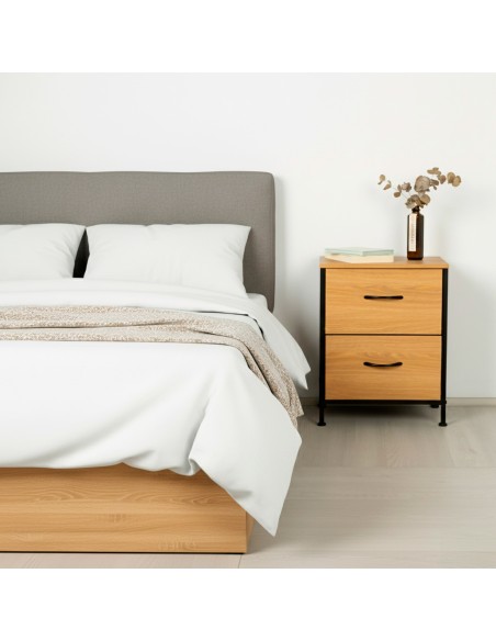 Max Home Commode en bois et tissu 40 x 30 x 52 cm