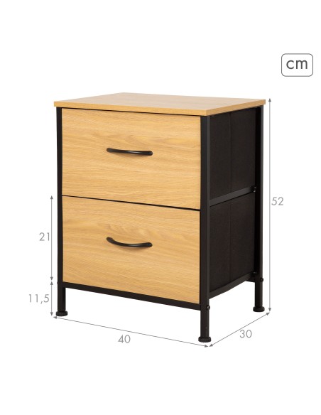 Max Home Commode en bois et tissu 40 x 30 x 52 cm